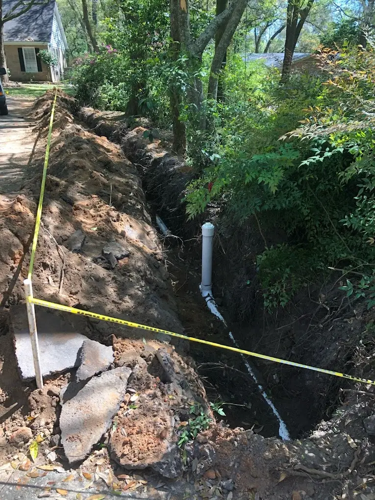 Adams Plumbing & Drain Company performing sewer line repair in Bayside, Mobile, AL