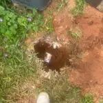 Adams Plumbing & Drain Company repairing cracked sewer pipe in Thornhill, AL